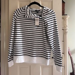 Ralph Lauren black and white stripped hooded sweater